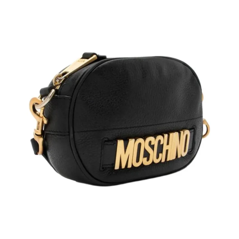 MOSCHINO Leather Camera Bags Crossbody Bags Shoulder Bags Women's Black-2