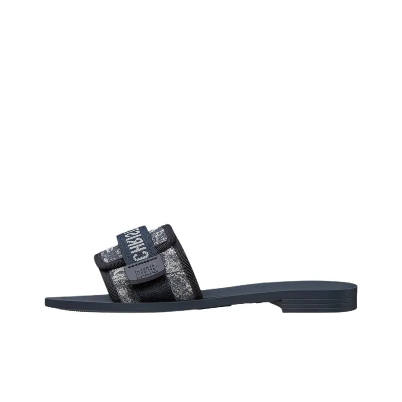 DIOR Dioriviera Slide Slippers Women's Denim Blue-0