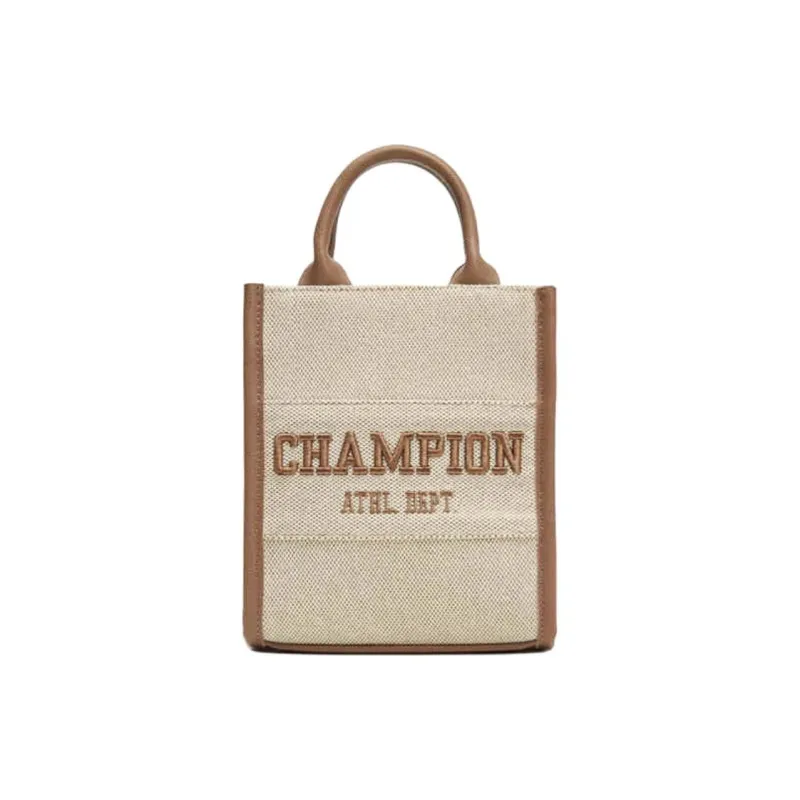 Champion Fabric Tote Bag Shopping Bag Handbag Small Size Women's Brown/Dark Blue/Black/White-0