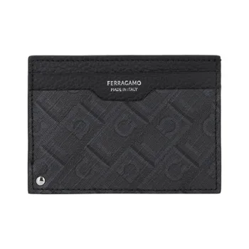 FERRAGAMO Polyurethane Card Holder Unisex Black