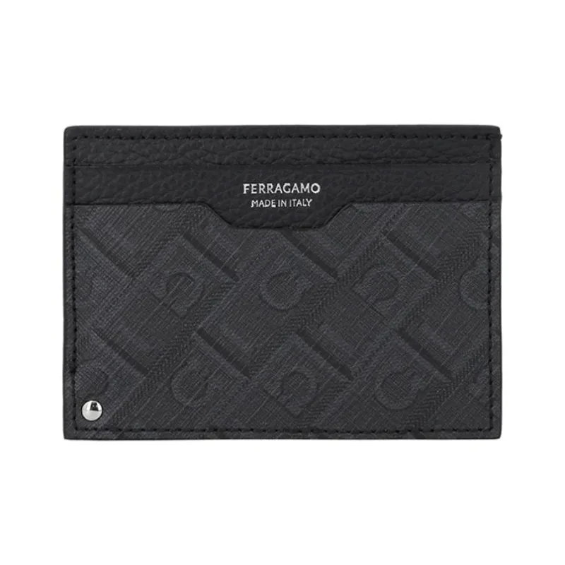 FERRAGAMO Polyurethane Card Holder Unisex Black-0
