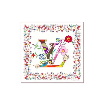 LOUIS VUITTON Silk Scarves Women's White