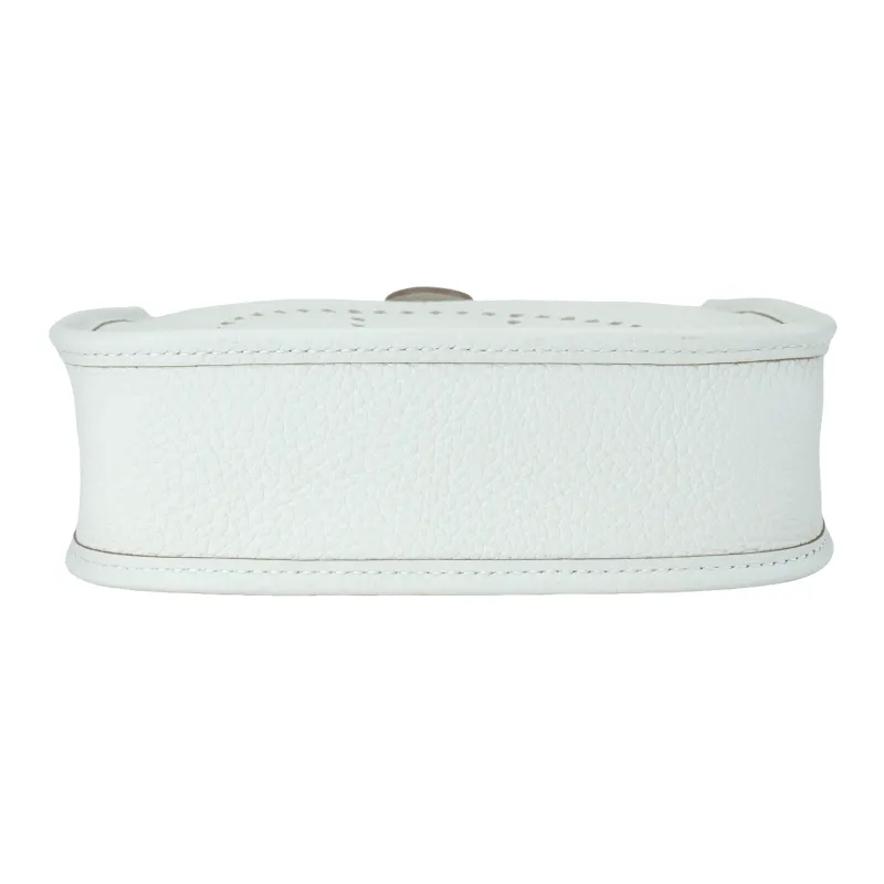 HERMES Evelyne Clemence Cow Leather Evelyn Shoulder Bag, Crossbody Bag Mini Women's Pearl White-3