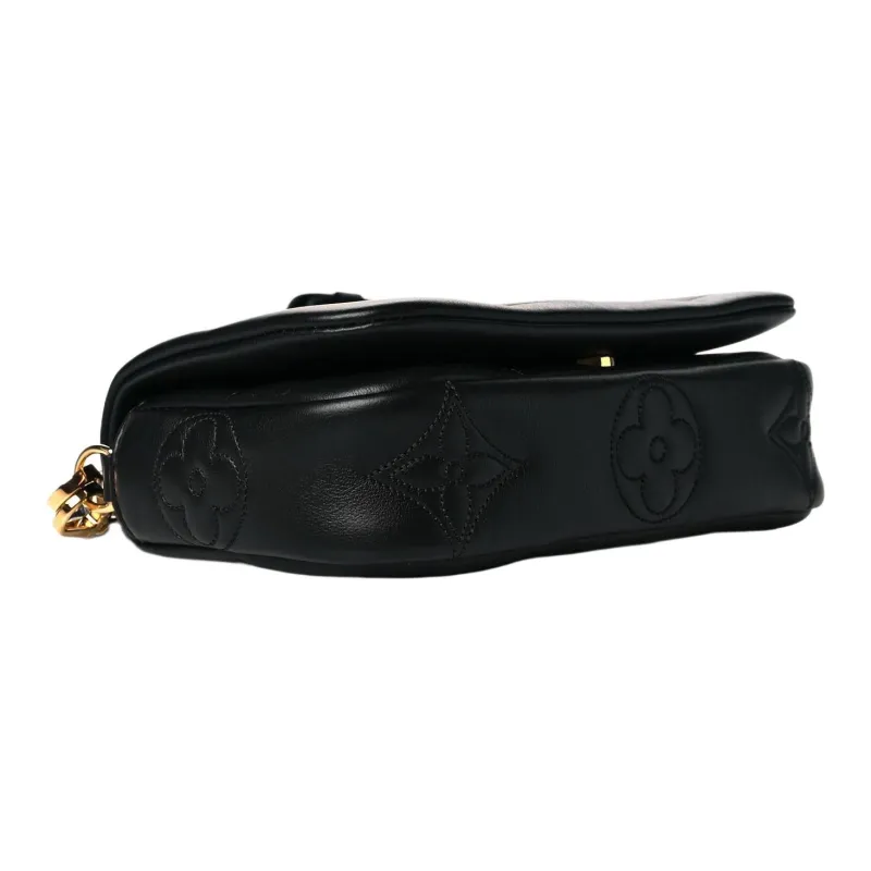 LOUIS VUITTON Wallet On Strap Bubblegram Black-4