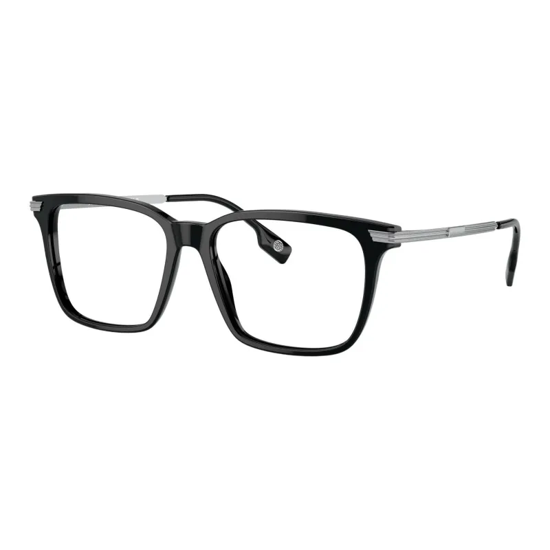 Burberry Plate Frame Square Eyeglass Frames Unisex Black-0