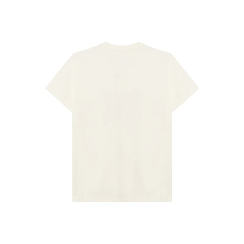 COACH Logo Letter Butterfly Print Crew Neck Short Sleeved T Shirt T Shirt Women's Cream-1