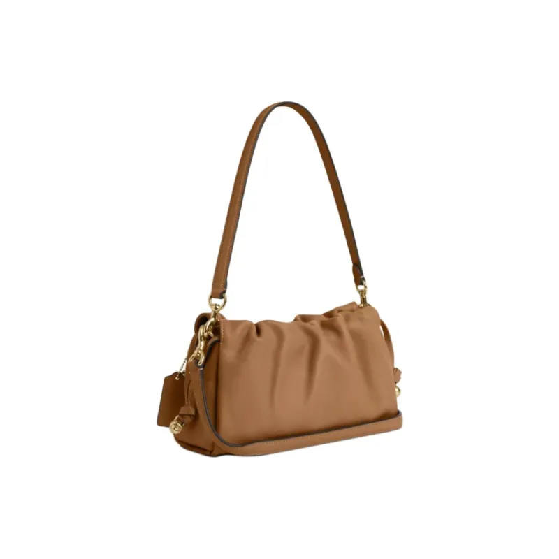COACH Faye Leather Shoulder Bag, Crossbody Bag, Handbag Medium Size Women's Brown-1