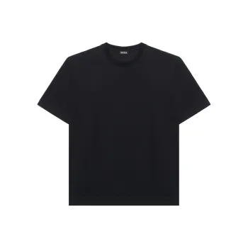 Zegna Logo Embroidered Crewneck T Shirt