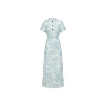 DIOR Short Sleeved Dress Women's Green