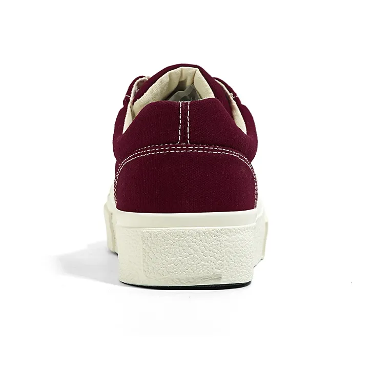 HUANQIU Slip Resistant, Abrasion Resistant, Breathable Low Top Canvas Shoes Women's Burgundy-25