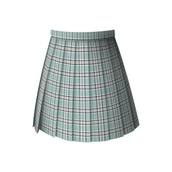 HAITA Uniforms Women's Green Plaid 42cm Skirt+Bow Tie+Hanger