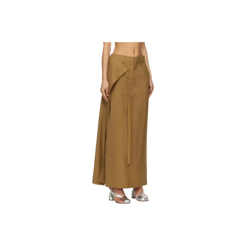 MM6 Maison Margiela Casual Long Skirt Women's Camel-3