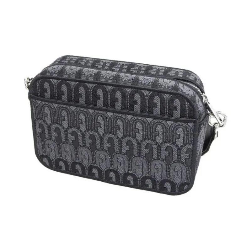 Furla Real Jacquard Fabric Crossbody Bag Shoulder Bag Mini Women's Black Multicolor-1