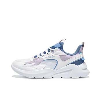 Erke Abrasion Resistant Breathable Low Top Casual Shoes Women's Erke White Light Purple Smoke Blue