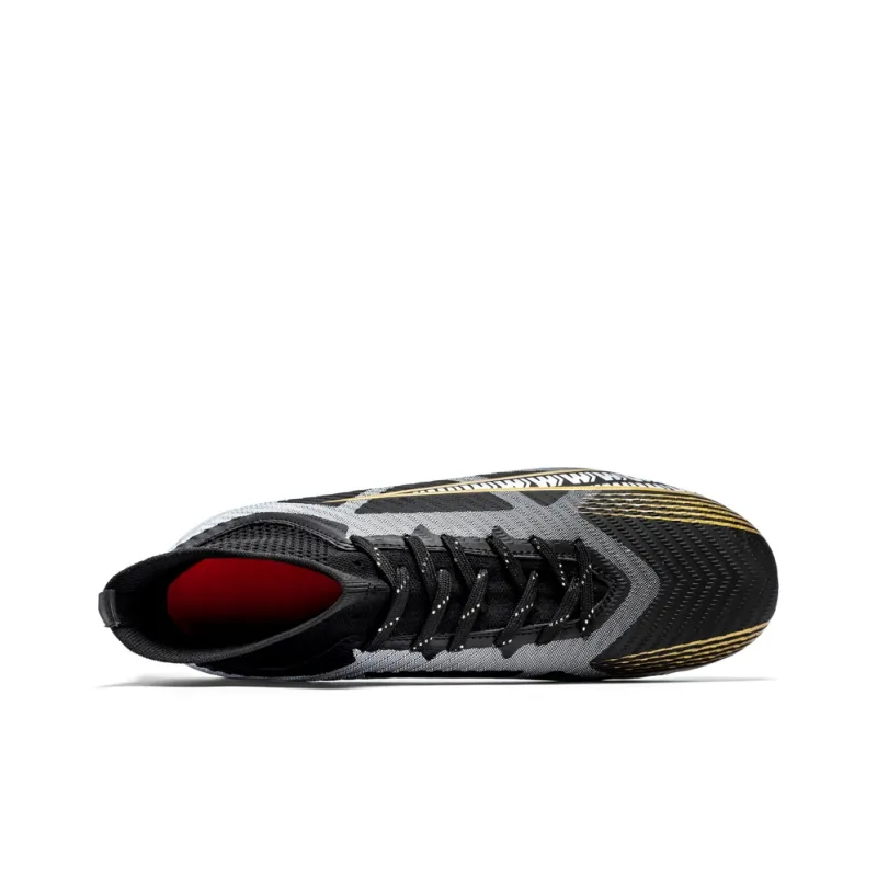 OFFER AITR Soccer Shoes Unisex High Top Aqua/White Gold/Black-26