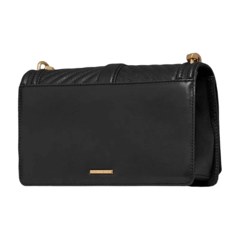 REBECCA MINKOFF Genuine Leather Shoulder Bag Crossbody Bag Women's Black & Light Gold-1