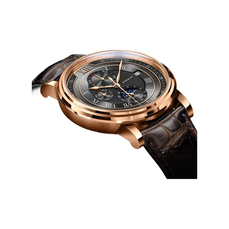 BORMAN Automatic Mechanical Movement Genuine Leather Strap Watch Men's Watches White Dial-2