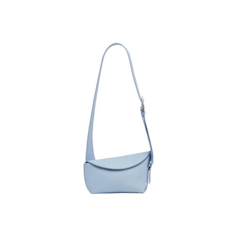 Alexander McQueen T Bar Sling Grained Calfskin Crossbody Bag, Shoulder Bag Women's Shirt Blue-0