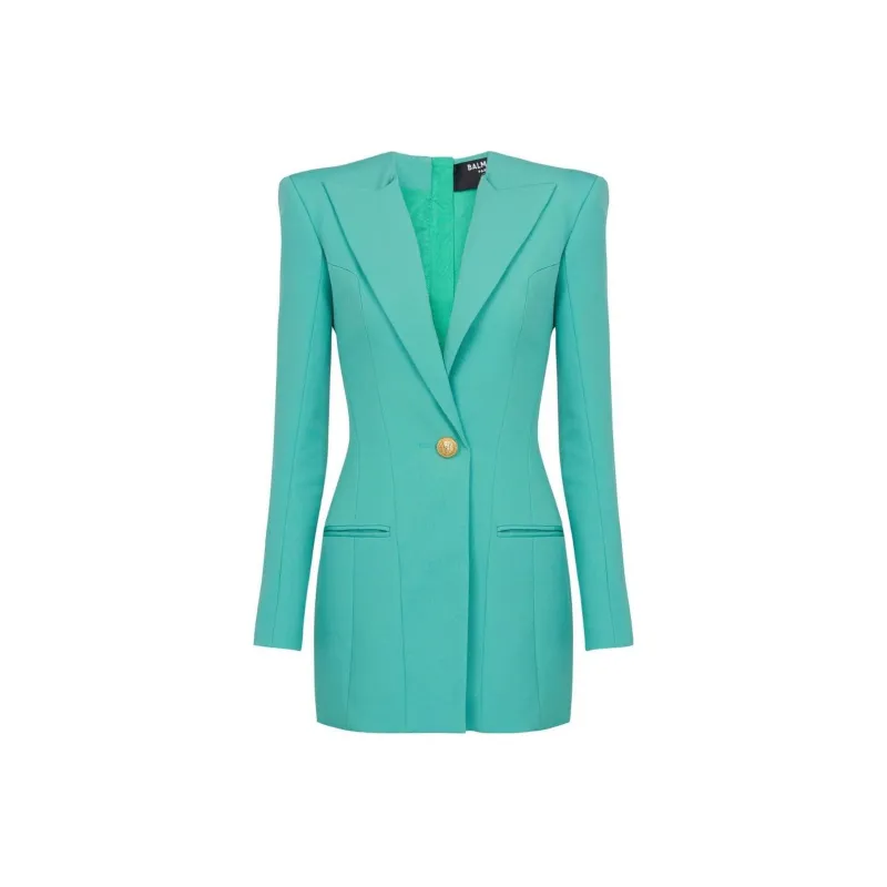 BALMAIN SS23 Long-Sleeved Dresses Women's Emerald-0