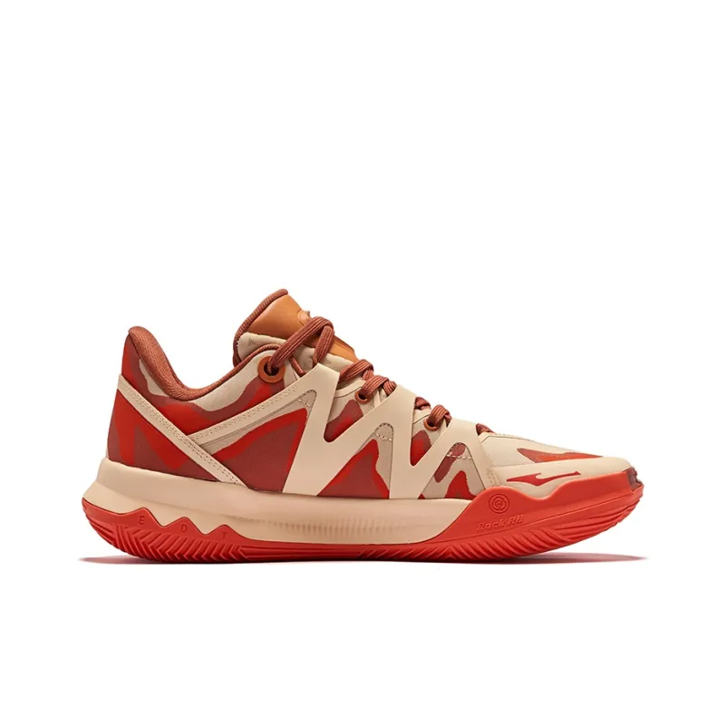 Erke Cushioning Anti Slip And Wear Resistant Low Top Basketball Shoes Men's Brown Red-1