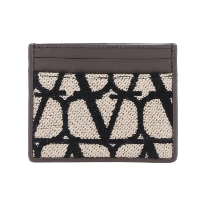 Valentino GARAVANI Leather Card Holder Women's Beige-1