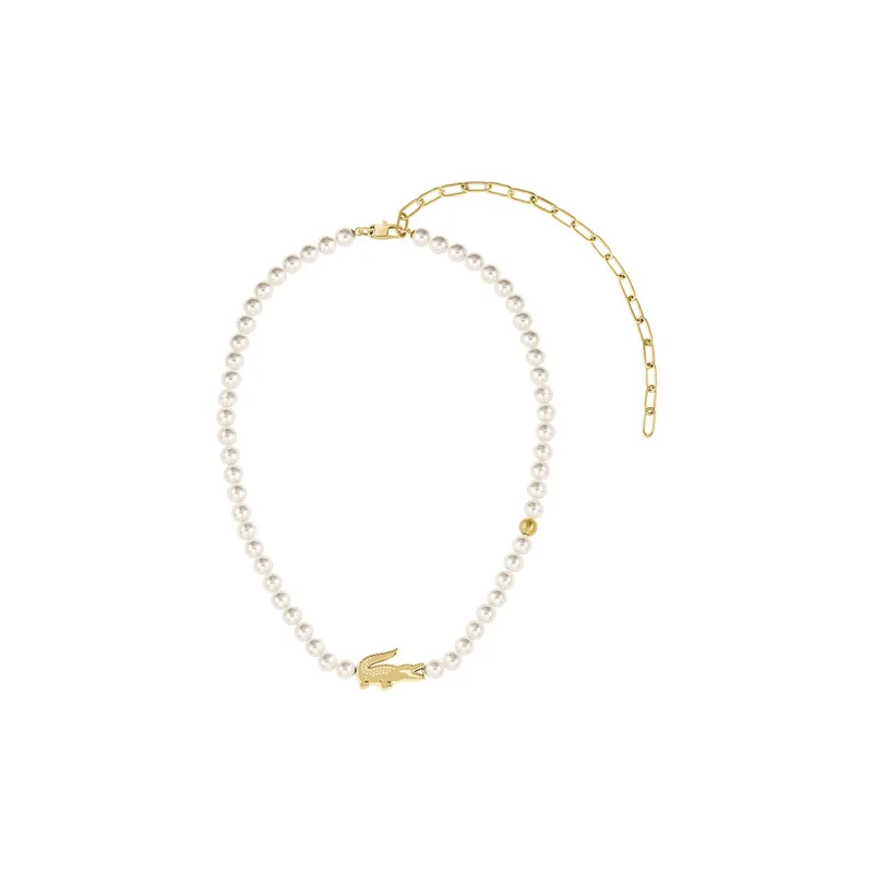 LACOSTE Stainless Steel Necklaces Women's Gold/White 2040429-1
