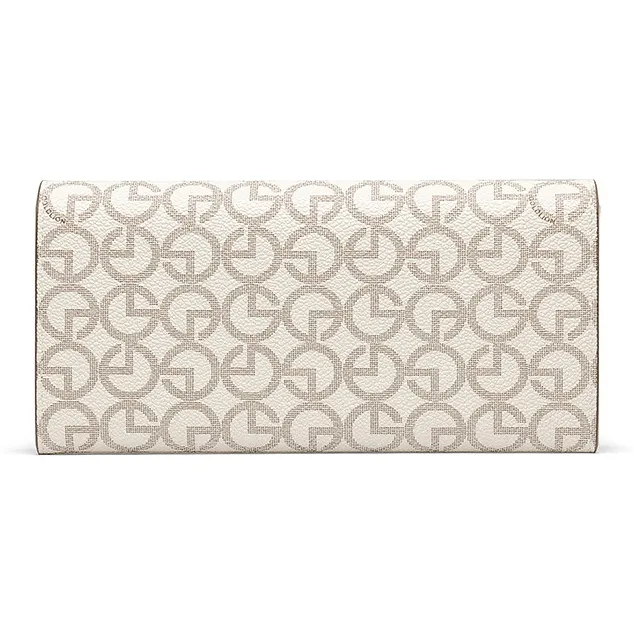 GOLDLION PVC Wallet Women's Ecru/Coffee-2