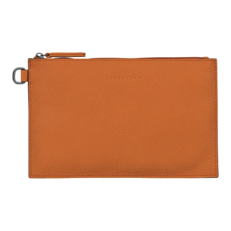 LONGCHAMP Roseau Essential Cow Leather Clutch Women's Orange-0