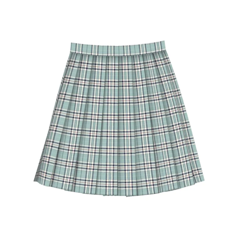 HAITA Uniforms Women's Green Plaid 42cm Skirt+Bow Tie+Hanger-1