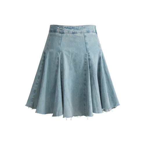 Unifree 블루 여성 데님 숏 스커트