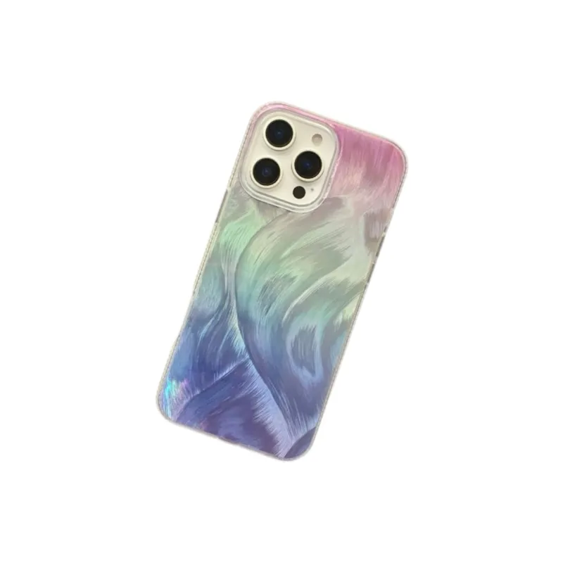 Koman ABS+PC Material Multicolor Feather Yarn Phone Cases Compatible With Apple IPhone 12/13/14/15/16/Pro/Mac-21