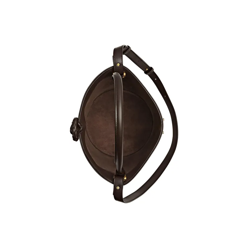 Bottega Veneta Cow Leather Bucket Bags One Shoulder Handbags Women's Chocolate Brown-1