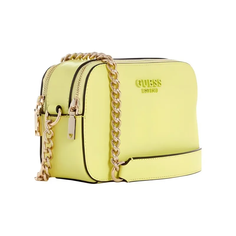 GUESS Smooth Artificial Leather One Shoulder Camera Bag Crossbody Bag Women's Yellow-1