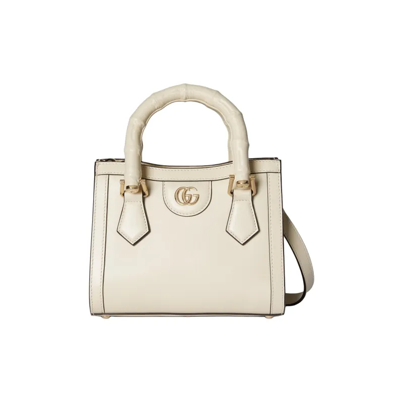GUCCI Diana Leather Tote Bag Shopping Bag Shoulder Bag Crossbody Bag Handbag Mini Women's Ivory-0