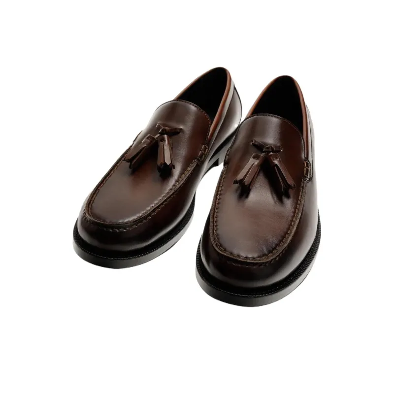 ZARA Loafers Men Brown-2