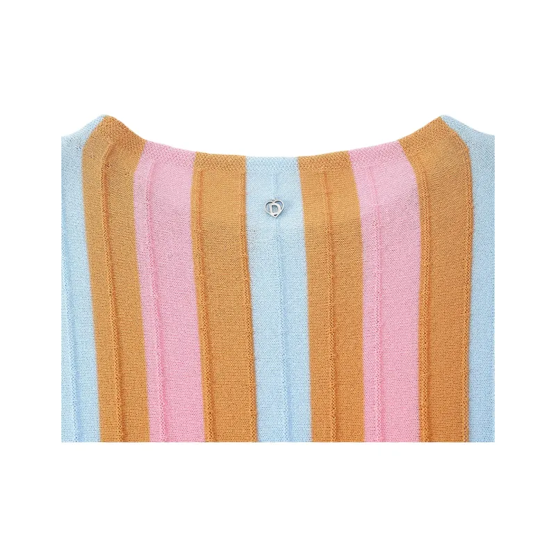Desigual Knitwear Women's Orange Strips-3