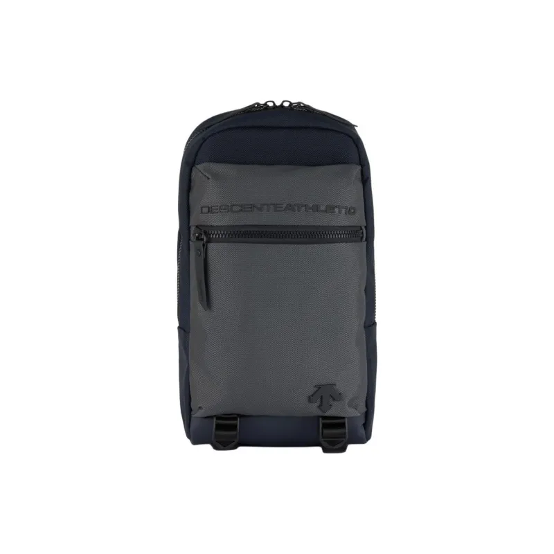 DESCENTE Shoulder Bag, Crossbody Bag, Sling Bag Textured Cotton Fabric Black/Gray Unisex-2