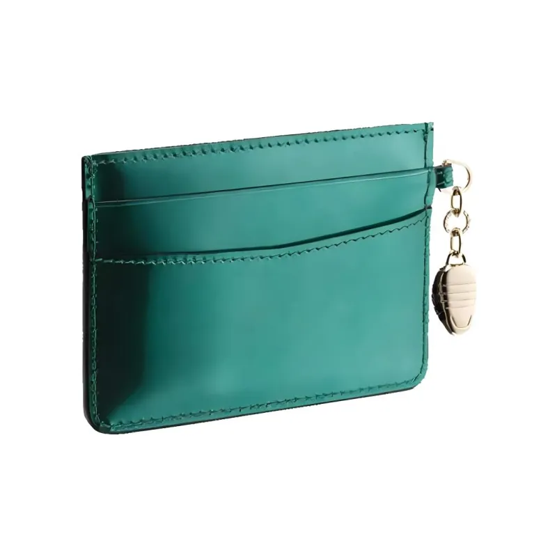 BVLGARI Serpenti Forever Calfskin Card Holder Women's Green-0