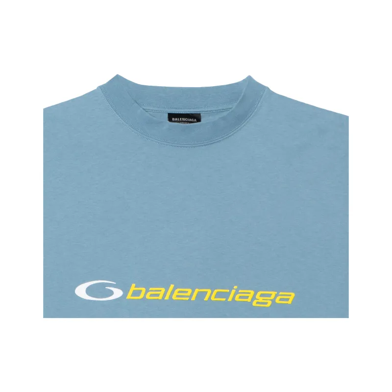 Balenciaga SS25 T Shirt Regular Fit Men's Blue-5