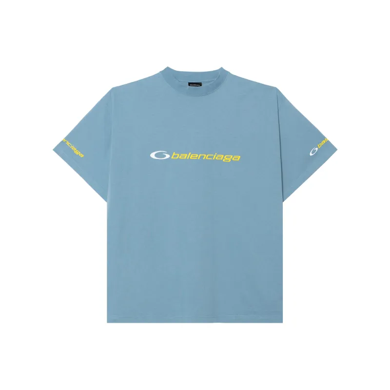 Balenciaga SS25 T Shirt Regular Fit Men's Blue-0