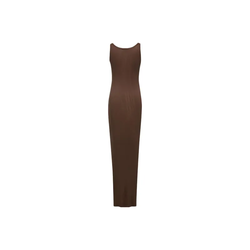 SAINT LAURENT Sleeveless Dress Women's Dark Brown-1