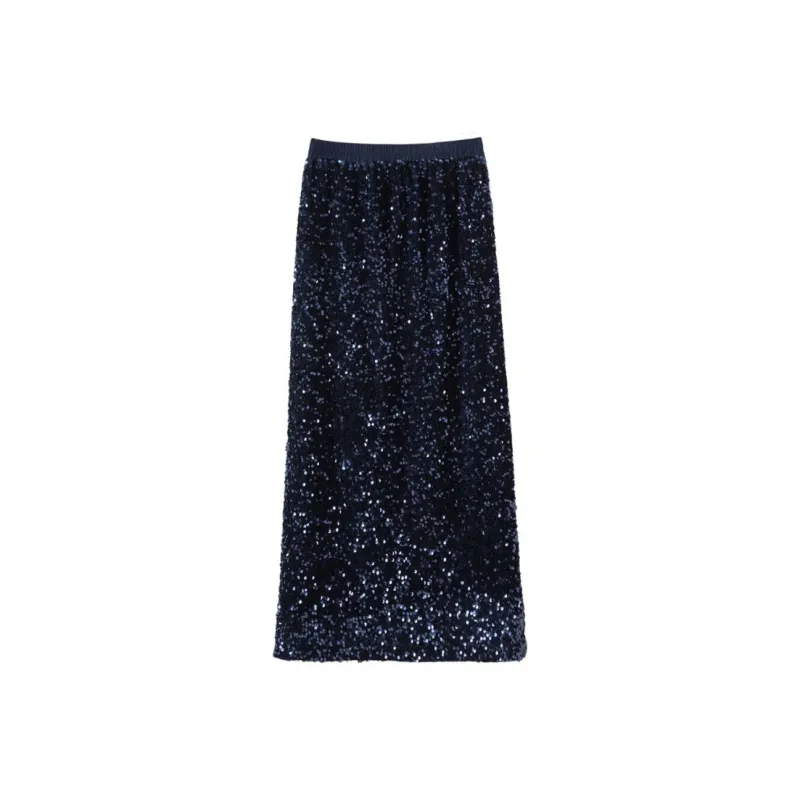 Late White Skirt Women's Dark Blue-2