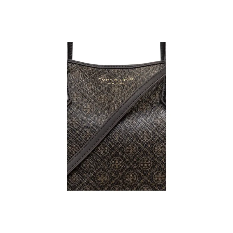 TORY BURCH Perry Canvas Tote Bag, Shopping Bag, Shoulder Bag, Crossbody Bag, Handbag Trumpets Women's Dark Brown-4