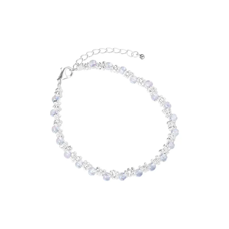 Silver 925 Sterling Silver Little Bulb Silver Nugget Bracelet Women's Peaceful Dreamy Jewelry-0
