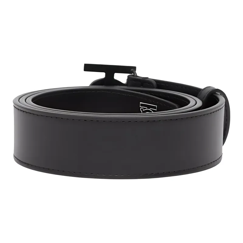Burberry Matte TB Logo Pattern Leather Leather Belts Men's Width 3.5CM-2