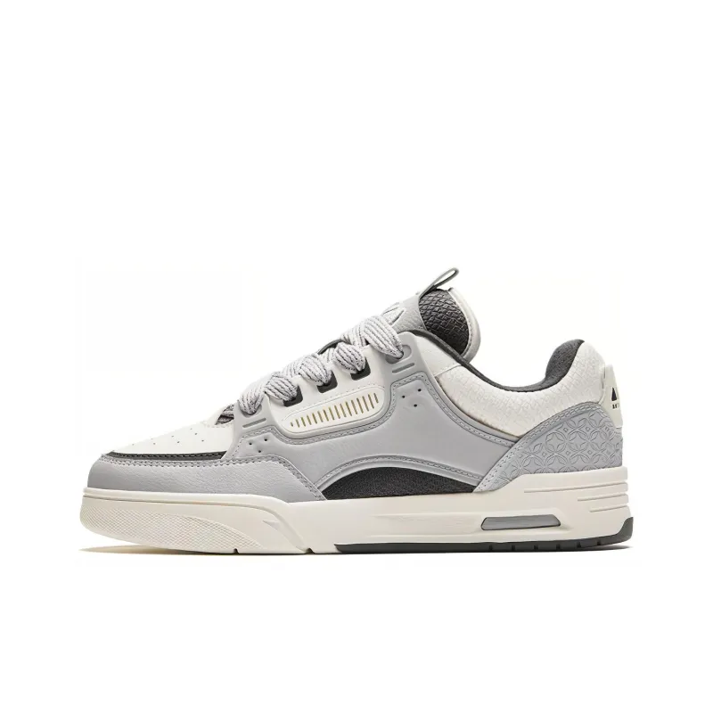 Anta AOJIE Slip Resistant Cushioning Wear Resistant Low Top Skateboard Shoes Men's Gray-0