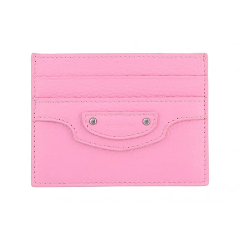 Balenciaga Cow Leather Card Holder Women's Pink-0