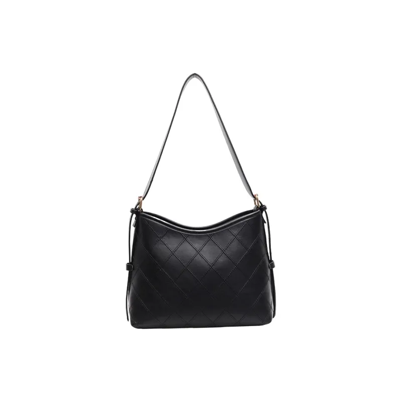 Yalu PU Shoulder Bag Regular Women's Coffee/Ecru/Black-12