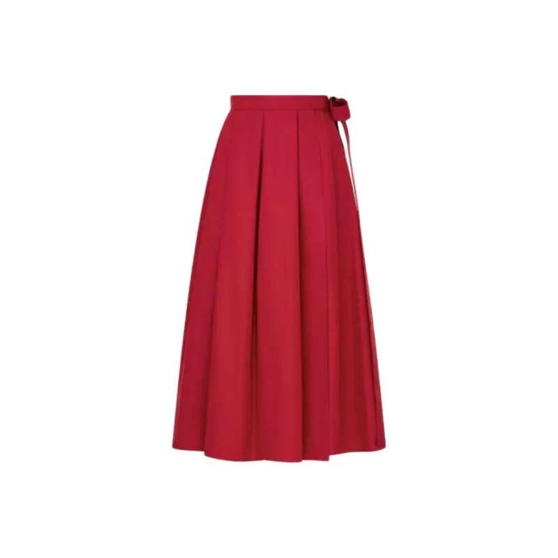 DIOR Casual Long Skirt Women's Red-0