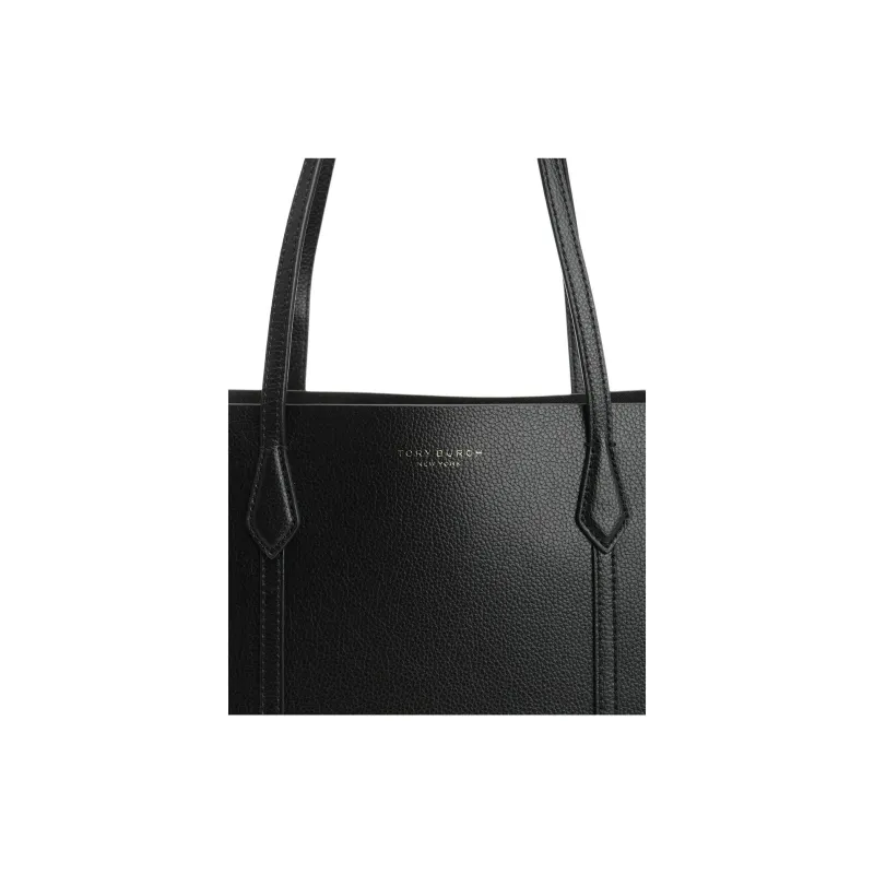 TORY BURCH Perry Leather Tote Bag, Shopping Bag, Shoulder Bag Women's Black-4